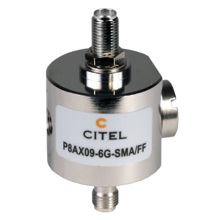Citel Outdoor RF Protector, Dc-6.9 Ghz, Dc Pass, 25W, Imax 20Ka, F-F Sma Connector P8AX09-6G-SMA/FF